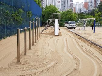 양산석산초등학교 모래소독